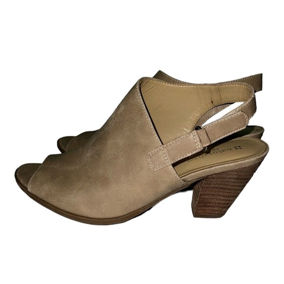 Naturalizer Teagan Peep Toe Shoes Womens Sz 8 Slingback Block Heel Casual - Picture 1 of 11